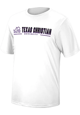Colosseum TCU Horned Frogs White Four Leaf Short Sleeve T Shirt