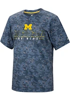 Colosseum Michigan Wolverines Blue Pyrotechnics Camo Short Sleeve T Shirt