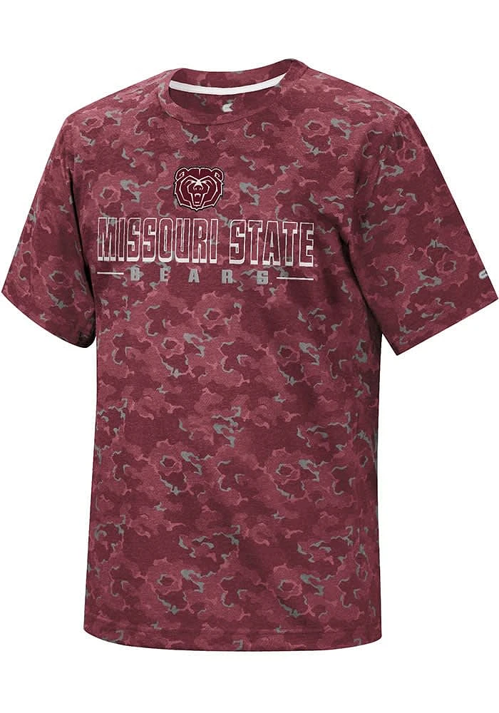 Colosseum Missouri State Bears Maroon Pyrotechnics Camo Short Sleeve T Shirt