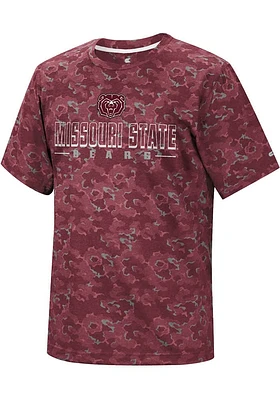 Colosseum Missouri State Bears Maroon Pyrotechnics Camo Short Sleeve T Shirt