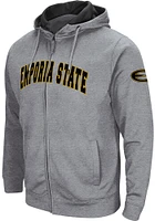 Colosseum Emporia State Hornets Mens Grey Henry Fleece Long Sleeve Full Zip Jacket