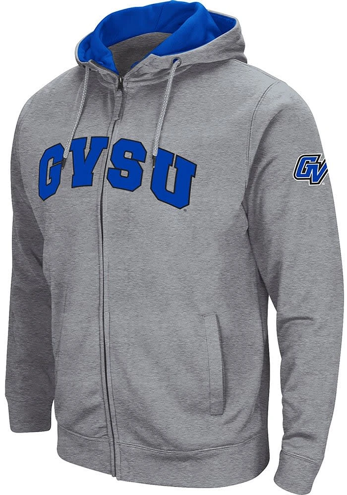 Colosseum Grand Valley State Lakers Mens Grey Henry Fleece Long Sleeve Full Zip Jacket