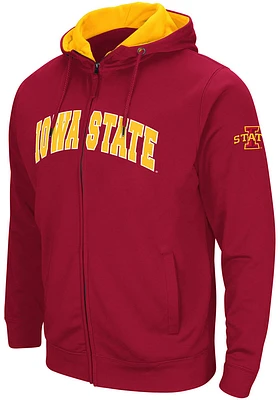 Colosseum Iowa State Cyclones Mens Cardinal Henry Fleece Long Sleeve Full Zip Jacket