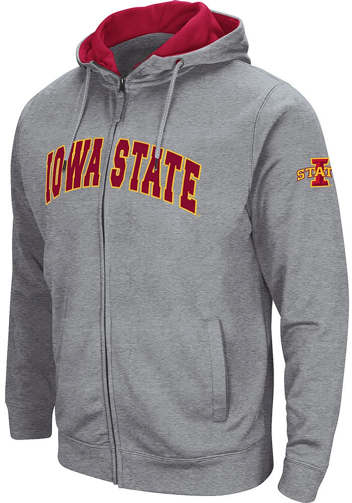 Colosseum Iowa State Cyclones Mens Grey Henry Fleece Long Sleeve Full Zip Jacket