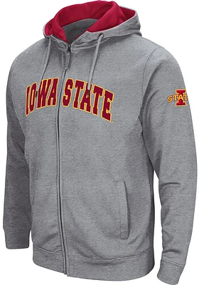 Colosseum Iowa State Cyclones Mens Grey Henry Fleece Long Sleeve Full Zip Jacket