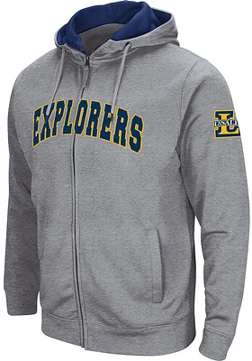 Colosseum La Salle Explorers Mens Grey Henry Fleece Long Sleeve Full Zip Jacket