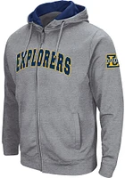 Colosseum La Salle Explorers Mens Grey Henry Fleece Long Sleeve Full Zip Jacket
