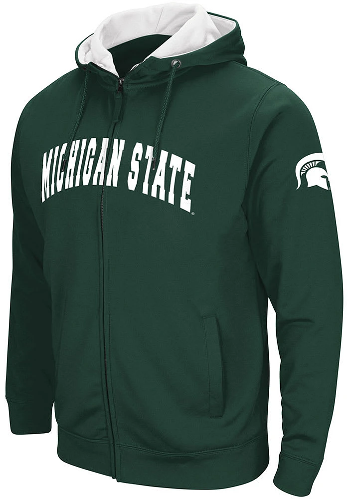 Colosseum Michigan State Spartans Mens Henry Fleece Long Sleeve Full Zip Jacket