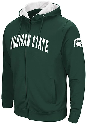 Colosseum Michigan State Spartans Mens Henry Fleece Long Sleeve Full Zip Jacket