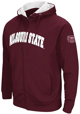 Colosseum Missouri State Bears Mens Maroon Henry Fleece Long Sleeve Full Zip Jacket