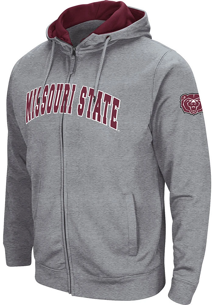 Colosseum Missouri State Bears Mens Grey Henry Fleece Long Sleeve Full Zip Jacket