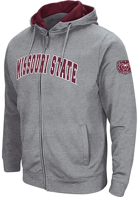 Colosseum Missouri State Bears Mens Grey Henry Fleece Long Sleeve Full Zip Jacket