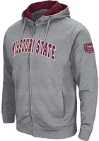 Colosseum Missouri State Bears Mens Grey Henry Fleece Long Sleeve Full Zip Jacket