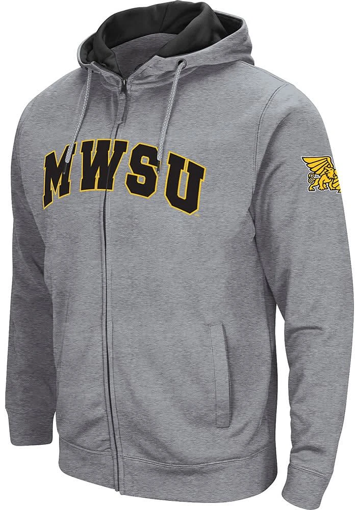 Colosseum Missouri Western Griffons Mens Grey Henry Fleece Long Sleeve Full Zip Jacket