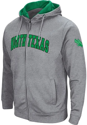 Colosseum North Texas Mean Green Mens Grey Henry Fleece Long Sleeve Full Zip Jacket