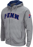 Colosseum Pennsylvania Quakers Mens Grey Henry Fleece Long Sleeve Full Zip Jacket