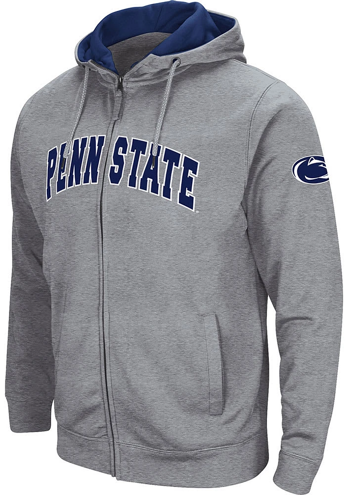 Colosseum Penn State Nittany Lions Mens Grey Henry Fleece Long Sleeve Full Zip Jacket
