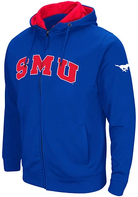 Colosseum SMU Mustangs Mens Henry Fleece Long Sleeve Full Zip Jacket