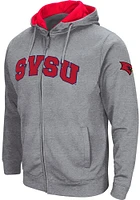 Colosseum Saginaw Valley State Cardinals Mens Grey Henry Fleece Long Sleeve Full Zip Jacket