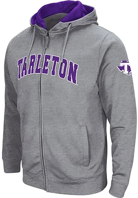 Colosseum Tarleton State Texans Mens Grey Henry Fleece Long Sleeve Full Zip Jacket
