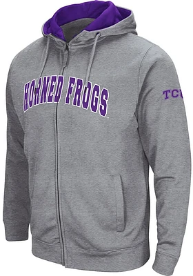 Colosseum TCU Horned Frogs Mens Henry Fleece Long Sleeve Full Zip Jacket