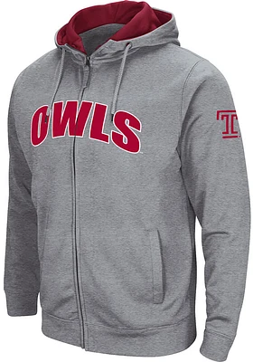 Colosseum Temple Owls Mens Henry Fleece Long Sleeve Full Zip Jacket