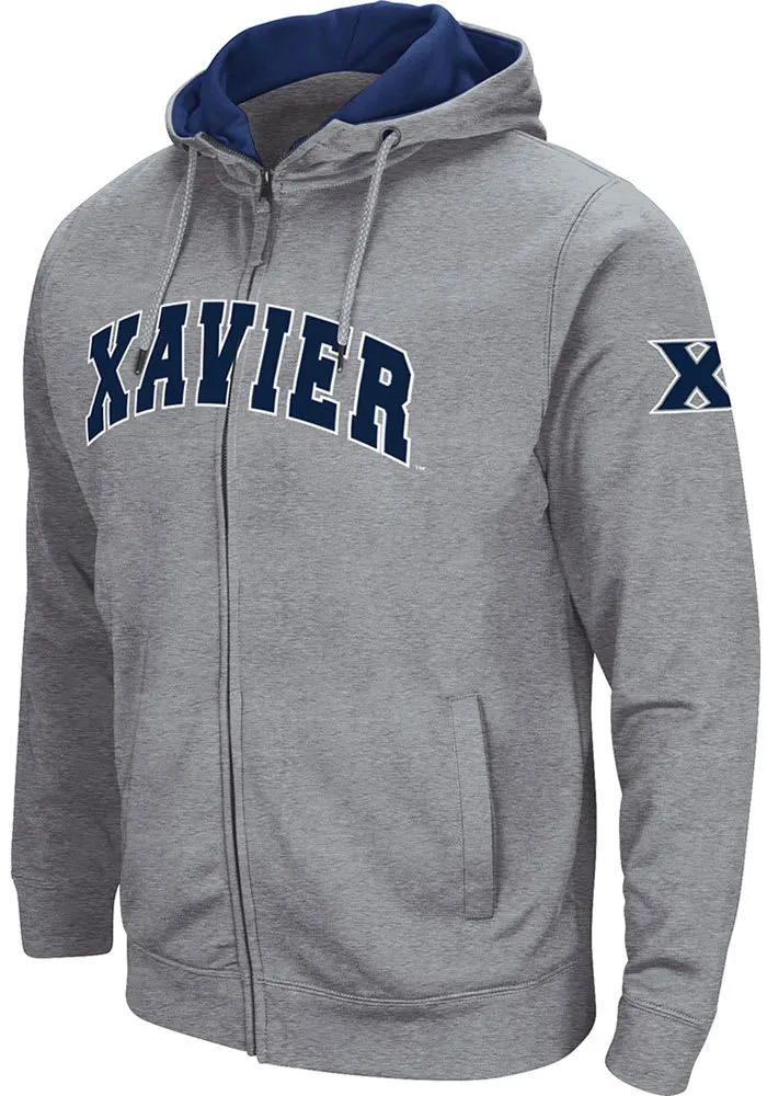 Colosseum Xavier Musketeers Mens Grey Henry Fleece Long Sleeve Full Zip Jacket