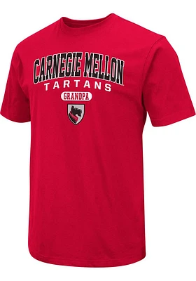 Colosseum Carnegie Mellon Tartans Red Grandpa Pill Short Sleeve T Shirt
