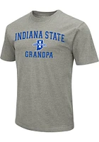 Colosseum Indiana State Sycamores Grey Grandpa Number One Short Sleeve T Shirt