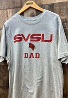 Colosseum Saginaw Valley State Cardinals Grey Dad Number One Short Sleeve T Shirt