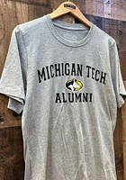 Colosseum Michigan Tech Huskies Grey Alumni Number One Short Sleeve T Shirt