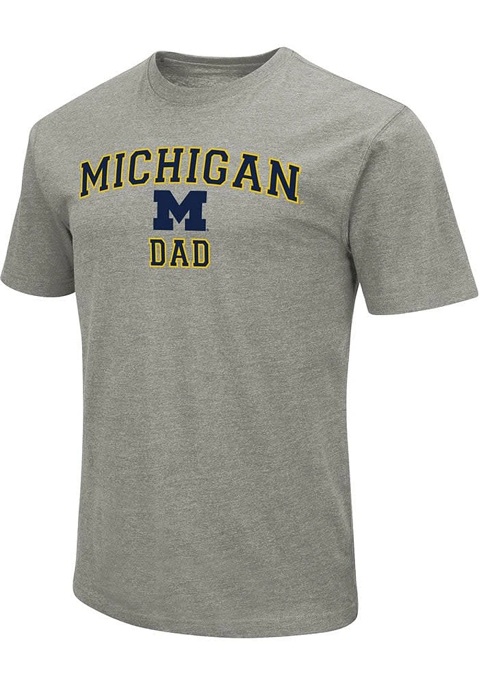 Colosseum Michigan Wolverines Grey No1 Graphic Dad Short Sleeve T Shirt