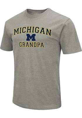 Colosseum Michigan Wolverines Grey No1 Graphic Grandpa Short Sleeve T Shirt