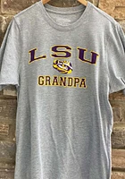 Colosseum LSU Tigers Grey No1 Graphic Grandpa Short Sleeve T Shirt