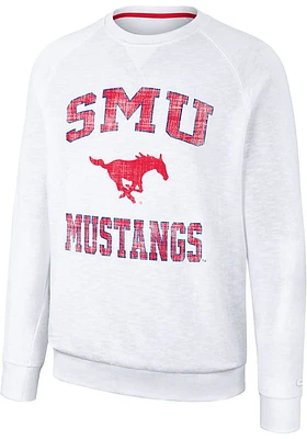Colosseum SMU Mustangs Mens Reggie Long Sleeve Crew Sweatshirt