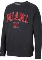 Colosseum Miami RedHawks Mens Black Parsons Long Sleeve Crew Sweatshirt