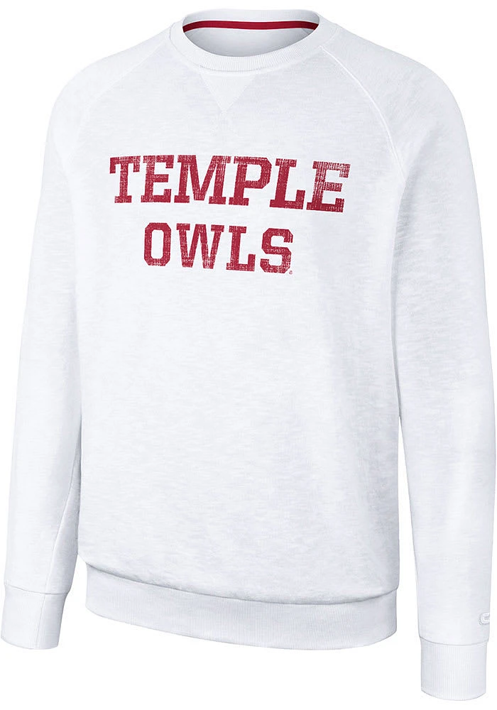Colosseum Temple Owls Mens Reggie Long Sleeve Crew Sweatshirt