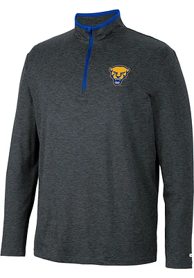 Colosseum Pitt Panthers Mens Black Tiger Long Sleeve Qtr Zip Pullover