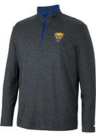Colosseum Pitt Panthers Mens Black Tiger Long Sleeve Qtr Zip Pullover