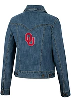 Wrangler Oklahoma Sooners Womens Blue Classic Denim Light Weight Jacket