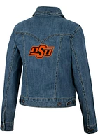Wrangler Oklahoma State Cowboys Womens Blue Classic Denim Light Weight Jacket