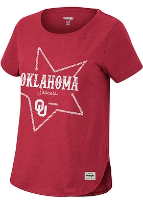 Wrangler Oklahoma Sooners Womens Crimson Western Star Short Sleeve T-Shirt
