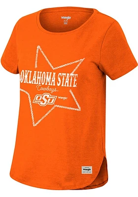 Wrangler Oklahoma State Cowboys Womens Orange Western Star Short Sleeve T-Shirt