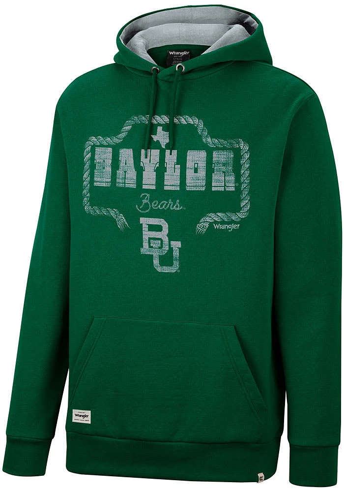 Wrangler Baylor Bears Mens Green Rope Long Sleeve Hoodie