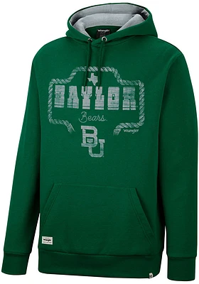 Wrangler Baylor Bears Mens Green Rope Long Sleeve Hoodie