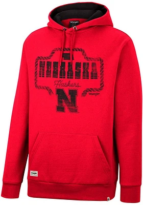 Wrangler Nebraska Cornhuskers Mens Red Rope Long Sleeve Hoodie