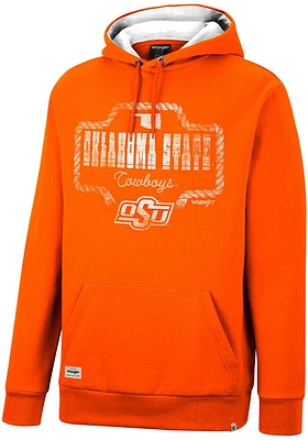 Wrangler Oklahoma State Cowboys Mens Orange Rope Long Sleeve Hoodie
