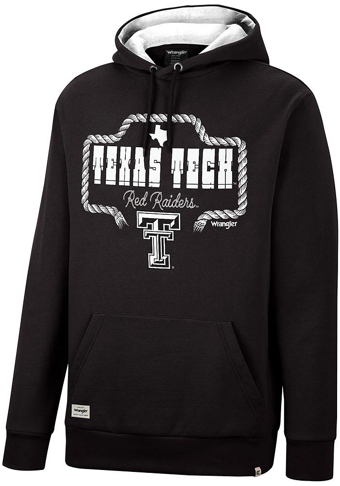 Wrangler Texas Tech Red Raiders Mens Black Rope Long Sleeve Hoodie