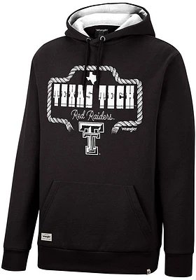 Wrangler Texas Tech Red Raiders Mens Black Rope Long Sleeve Hoodie