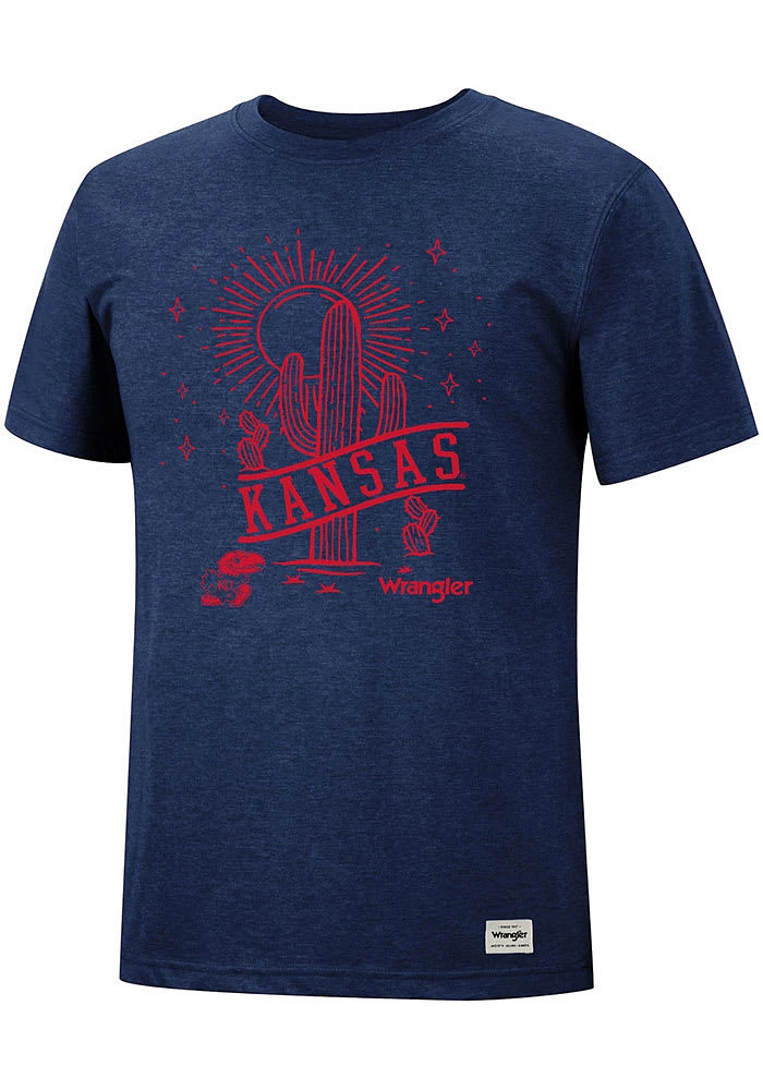 Wrangler Kansas Jayhawks Blue Desert Short Sleeve Fashion T Shirt